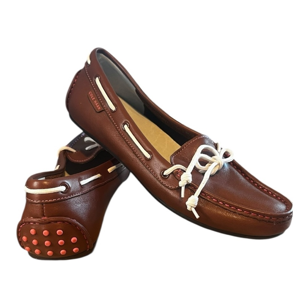 Cole Haan brown leather driving loafers size 7.5 preppy